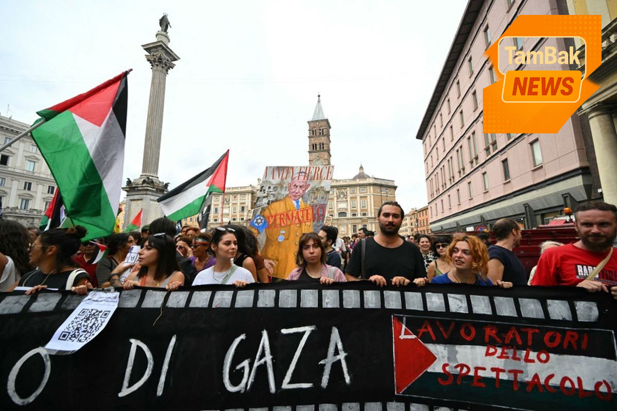 PM Tak Akui Palestina Negara, Warga Italia Demo Besar-besaran